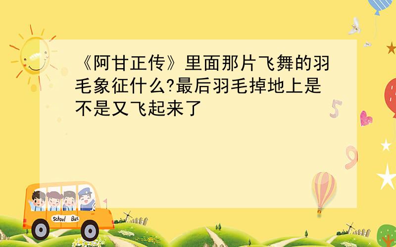 《阿甘正传》里面那片飞舞的羽毛象征什么?最后羽毛掉地上是不是又飞起来了