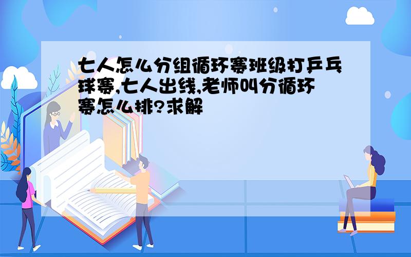 七人怎么分组循环赛班级打乒乓球赛,七人出线,老师叫分循环赛怎么排?求解