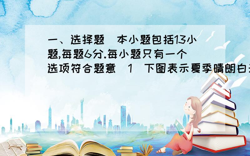 一、选择题（本小题包括13小题,每题6分.每小题只有一个选项符合题意）1．下图表示夏季晴朗白天植物光合速率的变化,下列分析中,不正确的是（ ）A．如果A、B两曲线表示不同CO2浓度下同一