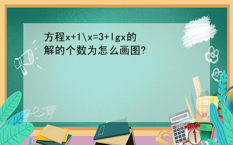 方程x+1\x=3+lgx的解的个数为怎么画图?