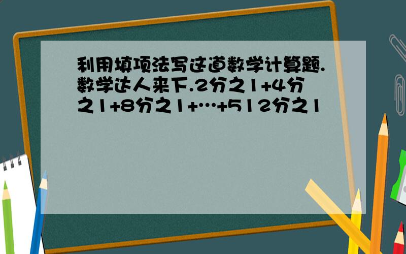 利用填项法写这道数学计算题.数学达人来下.2分之1+4分之1+8分之1+…+512分之1