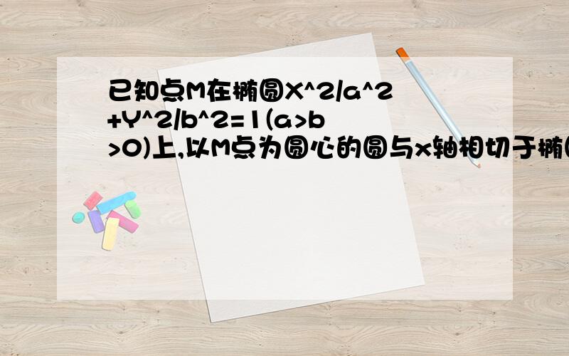 已知点M在椭圆X^2/a^2+Y^2/b^2=1(a>b>0)上,以M点为圆心的圆与x轴相切于椭圆的右焦点F.（1）若圆M与y轴相切,求椭圆的离心率（2）若圆M与y轴相交于A,B两点,且三角形ABM是边长为2的正三角形,求椭圆的