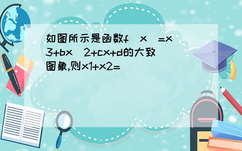 如图所示是函数f(x)=x^3+bx^2+cx+d的大致图象,则x1+x2=