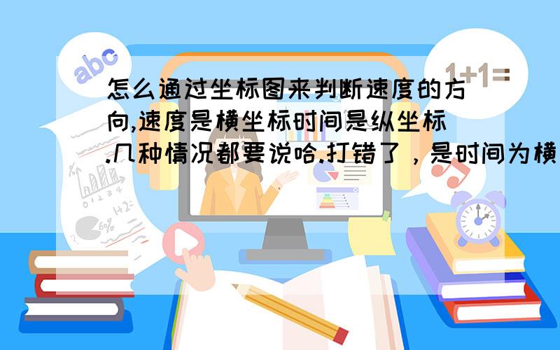 怎么通过坐标图来判断速度的方向,速度是横坐标时间是纵坐标.几种情况都要说哈.打错了，是时间为横坐标