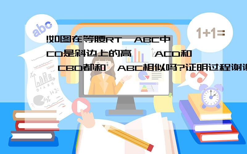 !如图在等腰RT△ABC中,CD是斜边上的高,△ACD和△CBD都和△ABC相似吗?证明过程谢谢