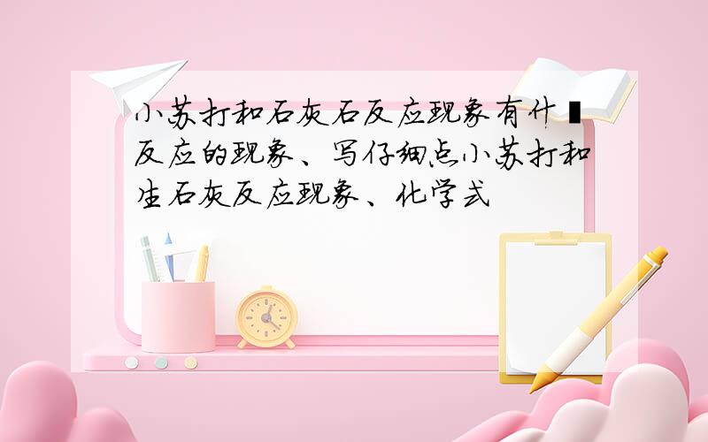 小苏打和石灰石反应现象有什麽反应的现象、写仔细点小苏打和生石灰反应现象、化学式