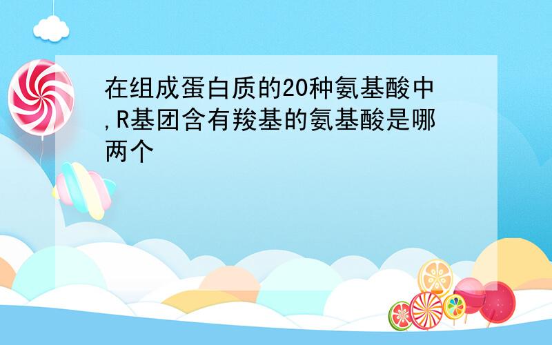 在组成蛋白质的20种氨基酸中,R基团含有羧基的氨基酸是哪两个