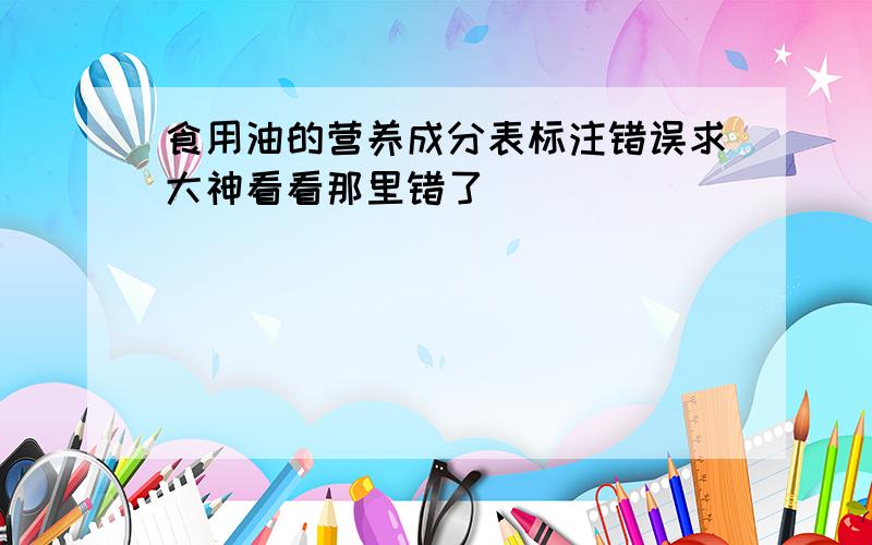 食用油的营养成分表标注错误求大神看看那里错了