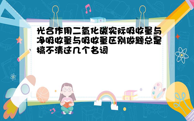 光合作用二氧化碳实际吸收量与净吸收量与吸收量区别做题总是搞不清这几个名词