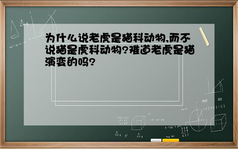 为什么说老虎是猫科动物,而不说猫是虎科动物?难道老虎是猫演变的吗?