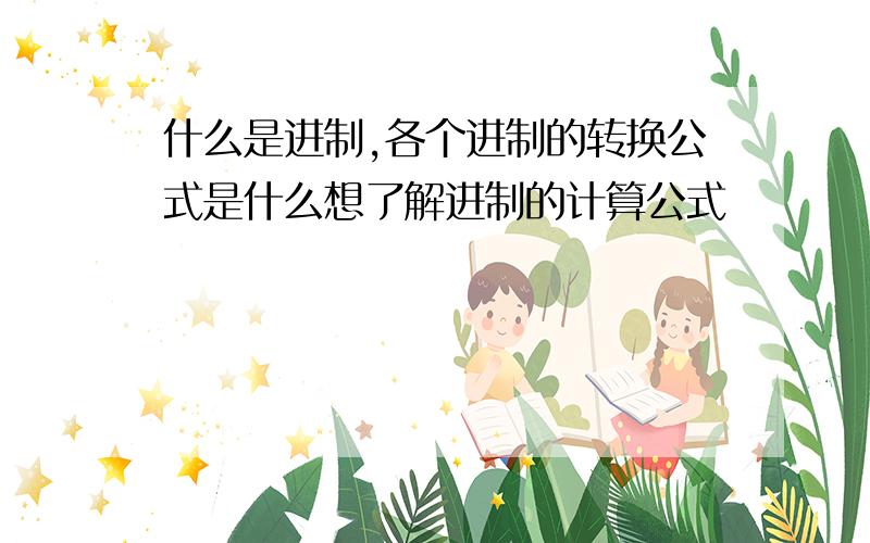 什么是进制,各个进制的转换公式是什么想了解进制的计算公式