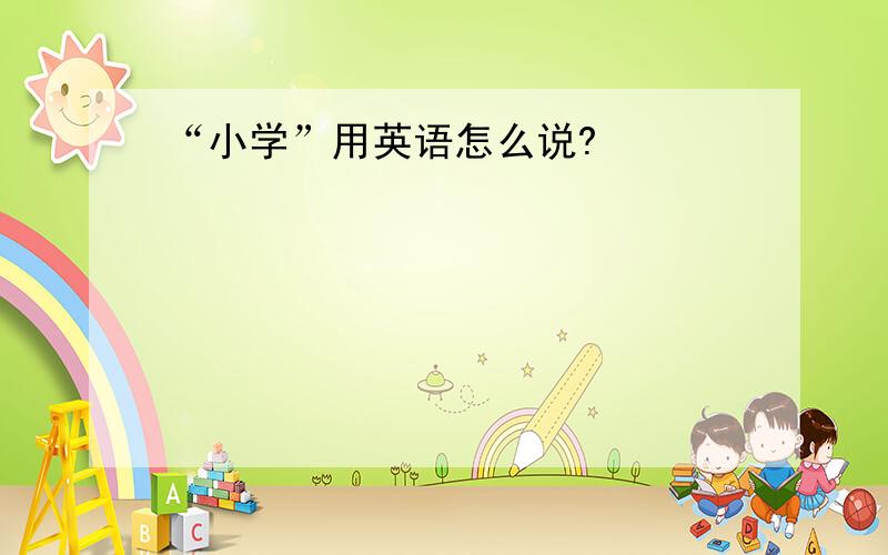 “小学”用英语怎么说?