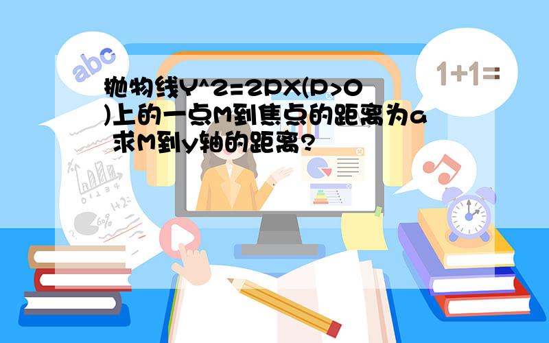 抛物线Y^2=2PX(P>0)上的一点M到焦点的距离为a 求M到y轴的距离?