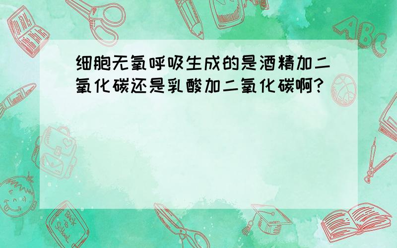 细胞无氧呼吸生成的是酒精加二氧化碳还是乳酸加二氧化碳啊?