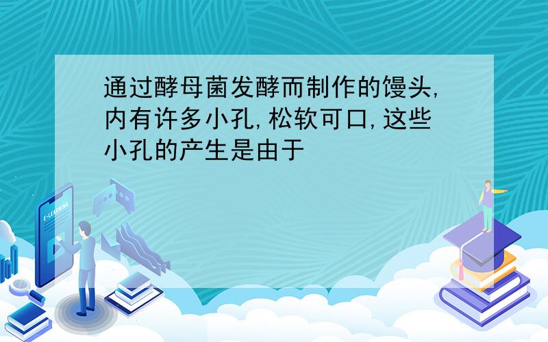 通过酵母菌发酵而制作的馒头,内有许多小孔,松软可口,这些小孔的产生是由于