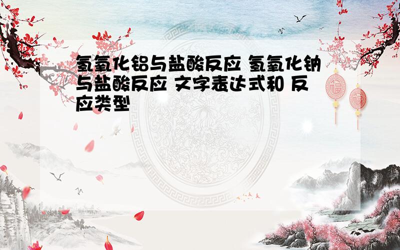 氢氧化铝与盐酸反应 氢氧化钠与盐酸反应 文字表达式和 反应类型