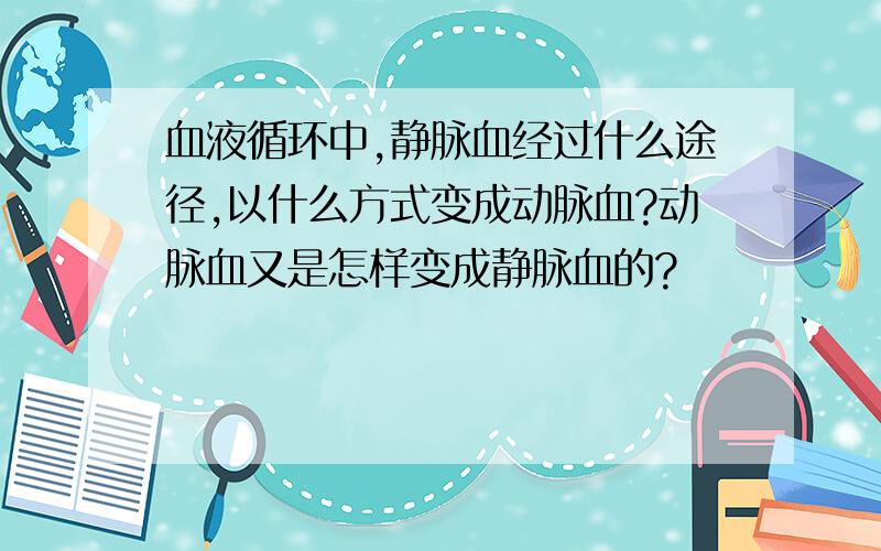 血液循环中,静脉血经过什么途径,以什么方式变成动脉血?动脉血又是怎样变成静脉血的?