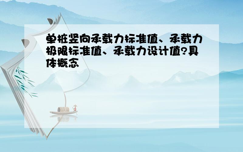 单桩竖向承载力标准值、承载力极限标准值、承载力设计值?具体概念