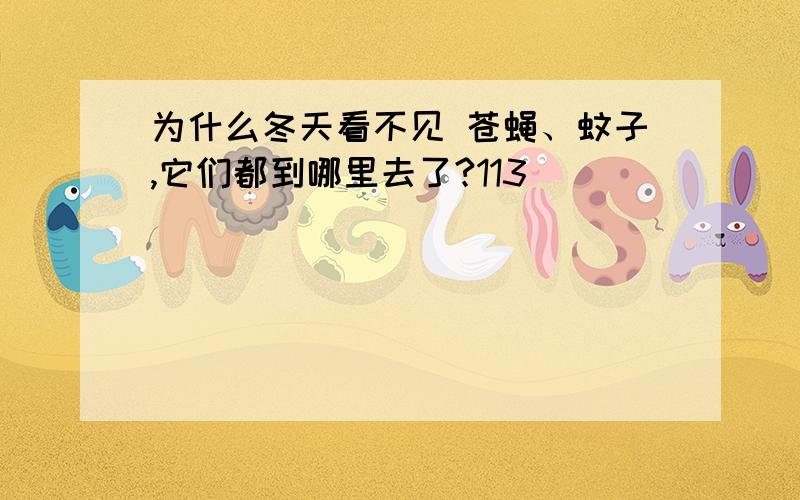 为什么冬天看不见 苍蝇、蚊子,它们都到哪里去了?113