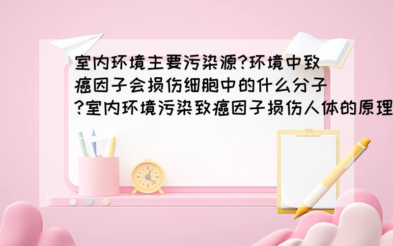 室内环境主要污染源?环境中致癌因子会损伤细胞中的什么分子?室内环境污染致癌因子损伤人体的原理