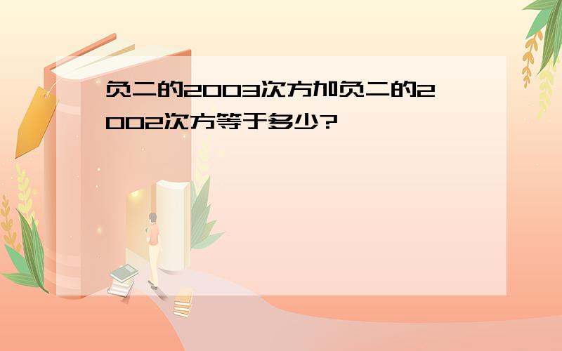 负二的2003次方加负二的2002次方等于多少?