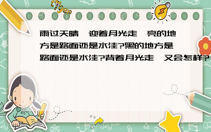 雨过天晴,迎着月光走,亮的地方是路面还是水洼?黑的地方是路面还是水洼?背着月光走,又会怎样?