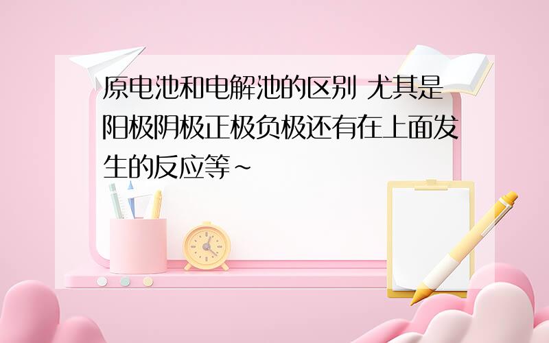 原电池和电解池的区别 尤其是阳极阴极正极负极还有在上面发生的反应等~