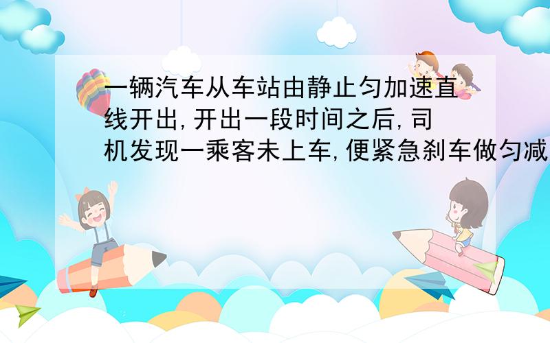 一辆汽车从车站由静止匀加速直线开出,开出一段时间之后,司机发现一乘客未上车,便紧急刹车做匀减速运动,从启动到停止一共经历的时间t=10s,前进了15m.在此过程中,汽车的最大速度为 最好有