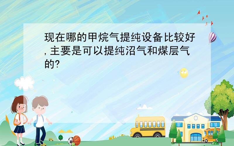 现在哪的甲烷气提纯设备比较好,主要是可以提纯沼气和煤层气的?