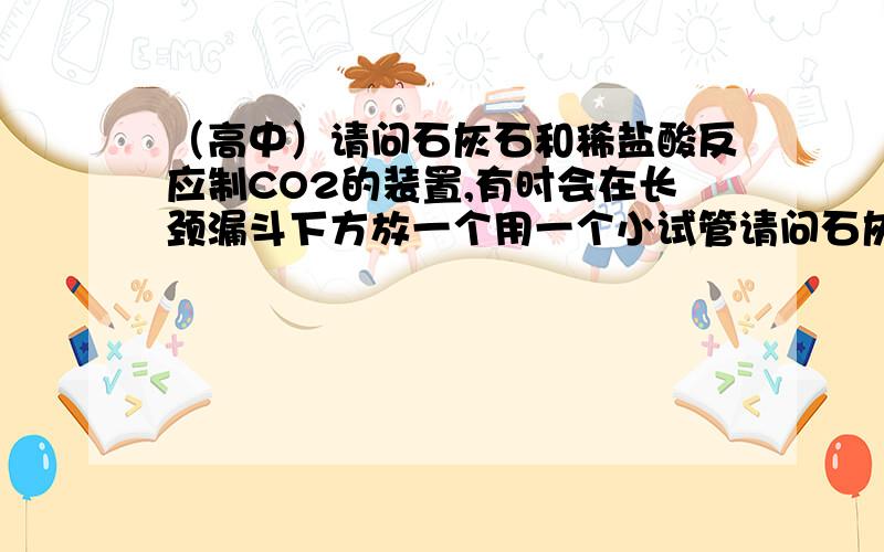 （高中）请问石灰石和稀盐酸反应制CO2的装置,有时会在长颈漏斗下方放一个用一个小试管请问石灰石和稀盐酸反应制CO2的装置,有时会在长颈漏斗下方再套一个小试管,让稀盐酸和石灰石在小