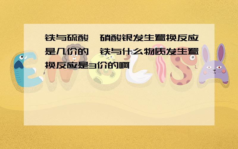 铁与硫酸,硝酸银发生置换反应是几价的,铁与什么物质发生置换反应是3价的啊,