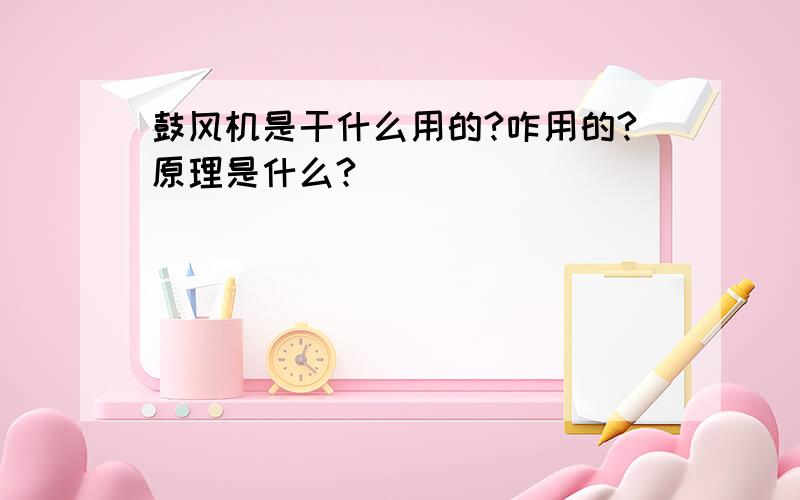 鼓风机是干什么用的?咋用的?原理是什么?