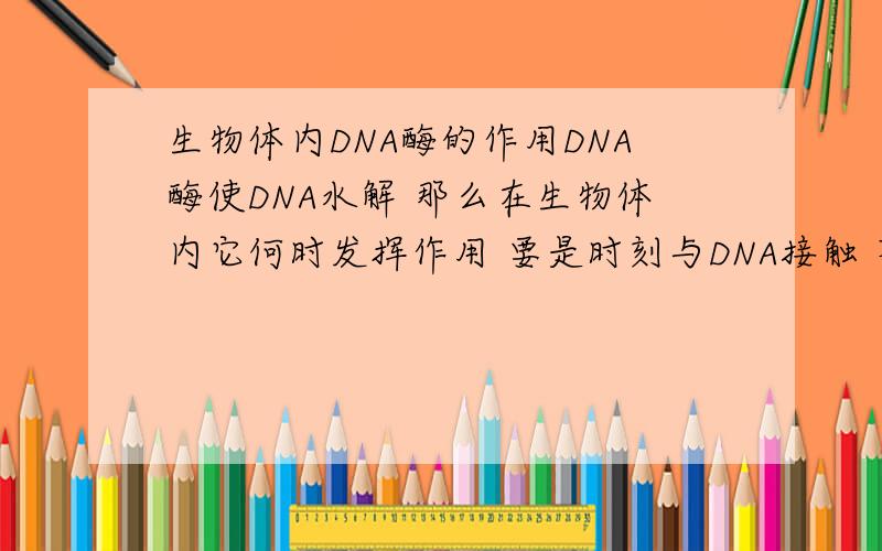 生物体内DNA酶的作用DNA酶使DNA水解 那么在生物体内它何时发挥作用 要是时刻与DNA接触 不是都水解完了吗