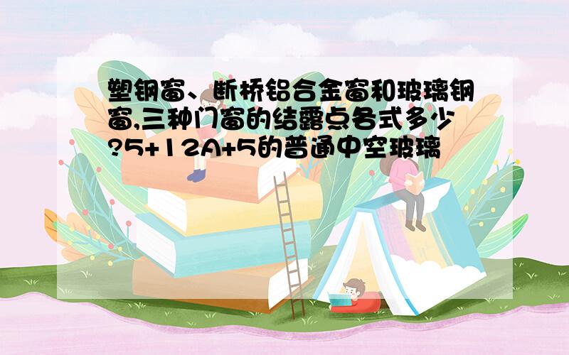 塑钢窗、断桥铝合金窗和玻璃钢窗,三种门窗的结露点各式多少?5+12A+5的普通中空玻璃