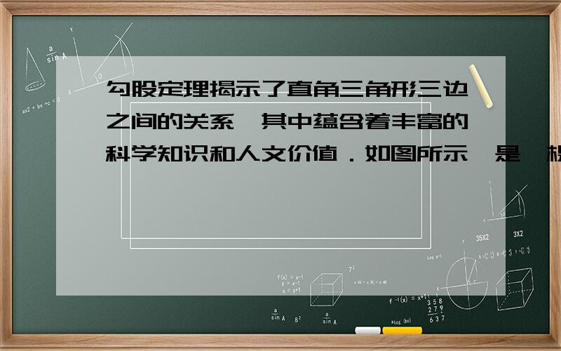 勾股定理揭示了直角三角形三边之间的关系,其中蕴含着丰富的科学知识和人文价值．如图所示,是一棵由正方形和含30°角的直角三角形按一定规律长成的勾股树,树主干自下而上第一个正方形