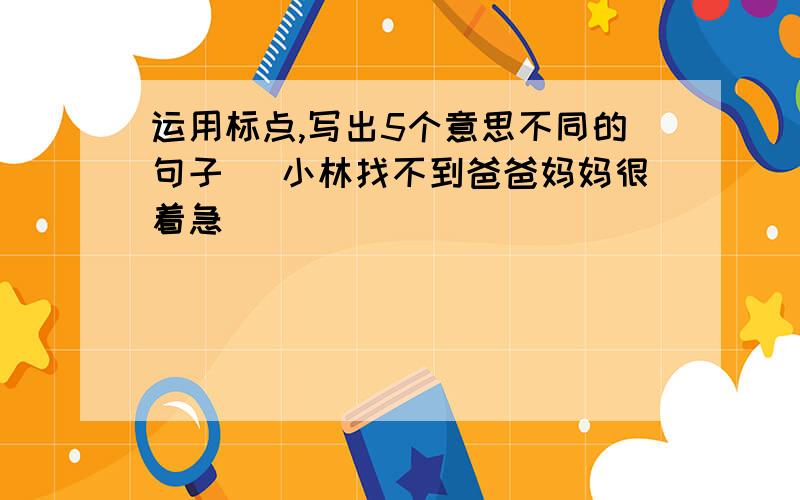 运用标点,写出5个意思不同的句子． 小林找不到爸爸妈妈很着急．