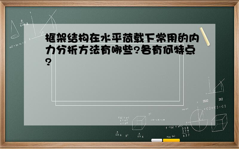 框架结构在水平荷载下常用的内力分析方法有哪些?各有何特点?