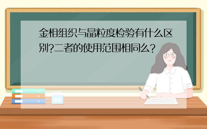 金相组织与晶粒度检验有什么区别?二者的使用范围相同么?