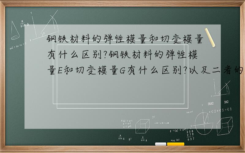 钢铁材料的弹性模量和切变模量有什么区别?钢铁材料的弹性模量E和切变模量G有什么区别?以及二者的影响因素是什么?