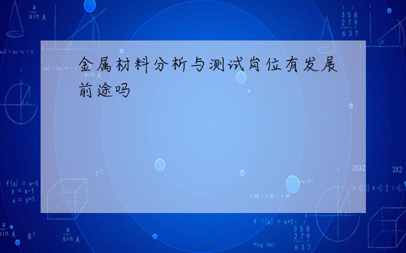 金属材料分析与测试岗位有发展前途吗