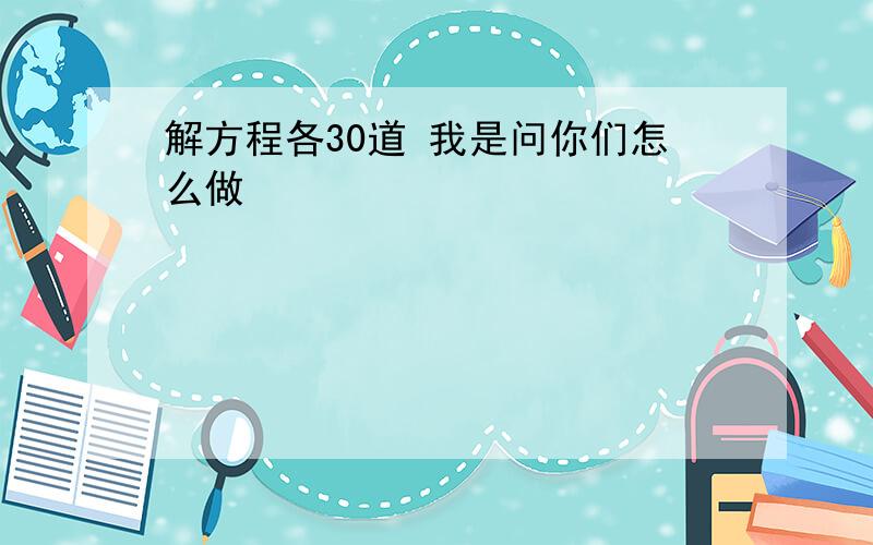 解方程各30道 我是问你们怎么做