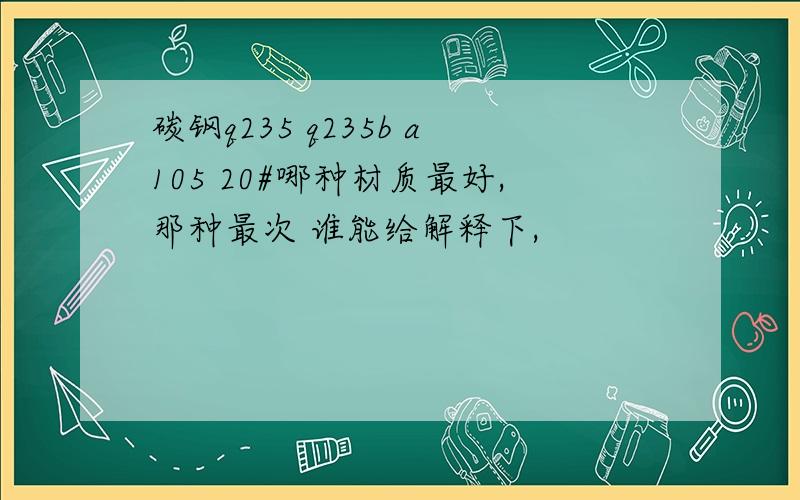 碳钢q235 q235b a105 20#哪种材质最好,那种最次 谁能给解释下,