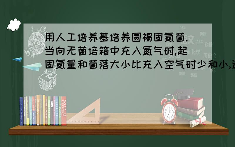 用人工培养基培养圆褐固氮菌.当向无菌培箱中充入氮气时,起固氮量和菌落大小比充入空气时少和小,这说明圆褐固氮菌的代谢类型?注：要详尽写出推断过程.