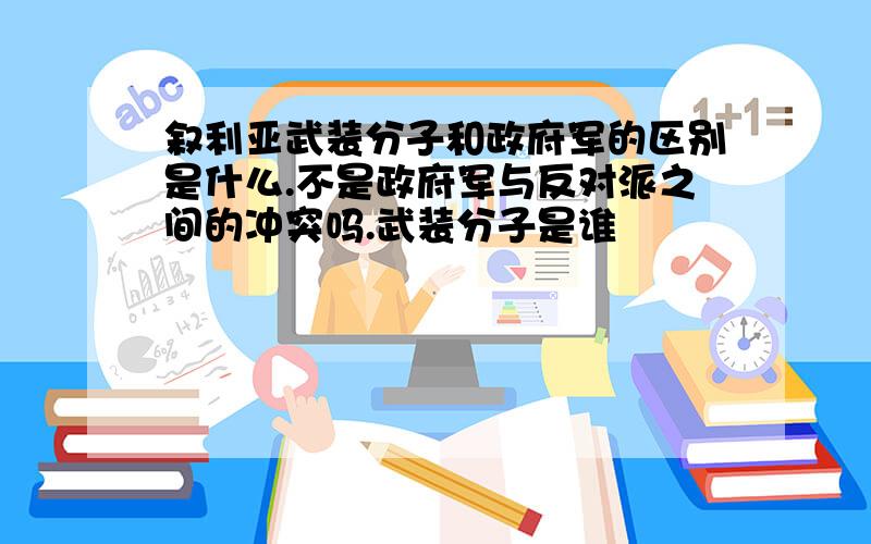 叙利亚武装分子和政府军的区别是什么.不是政府军与反对派之间的冲突吗.武装分子是谁