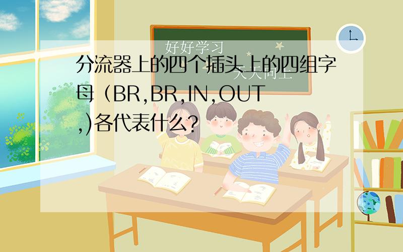 分流器上的四个插头上的四组字母（BR,BR,IN,OUT,)各代表什么?