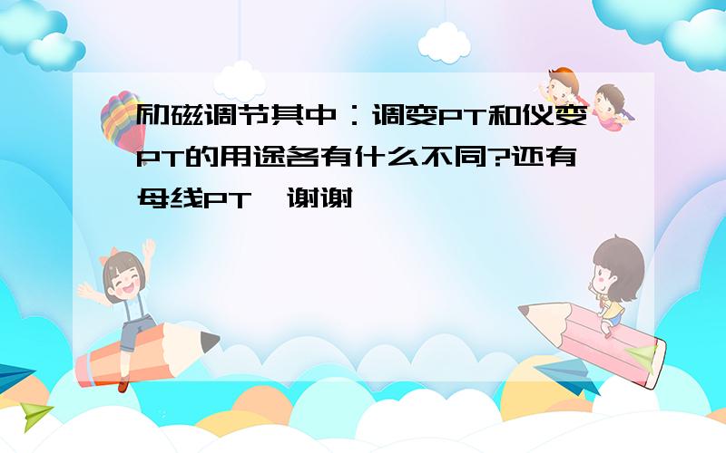 励磁调节其中：调变PT和仪变PT的用途各有什么不同?还有母线PT,谢谢