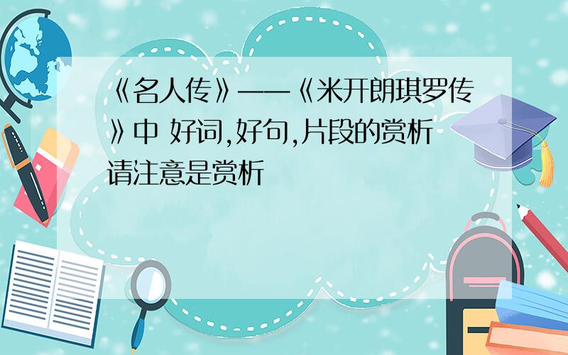 《名人传》——《米开朗琪罗传》中 好词,好句,片段的赏析请注意是赏析