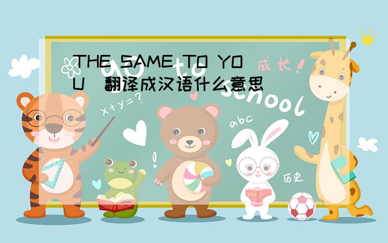 THE SAME TO YOU  翻译成汉语什么意思