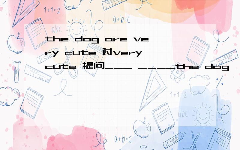 the dog are very cute 对very cute 提问___ ____the dog