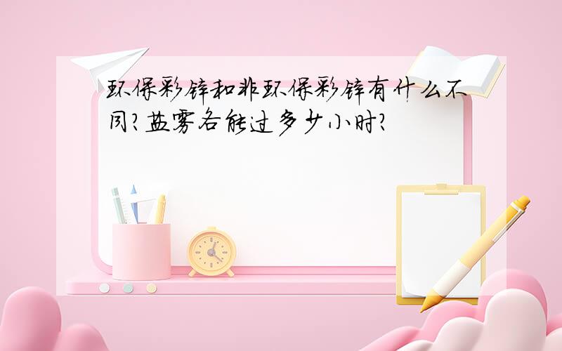 环保彩锌和非环保彩锌有什么不同?盐雾各能过多少小时?